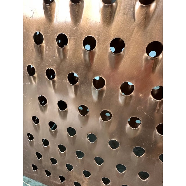 1980 Large Vintage Curtis Jere Cheese Grater Pendant Light in Copper