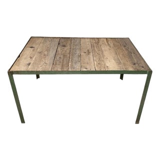 Metal and Wood Dining Table, 1950s For Sale