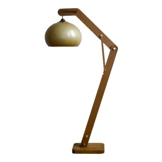 Vintage 1980s Danish Style Adjustable Floor Lamp For Sale