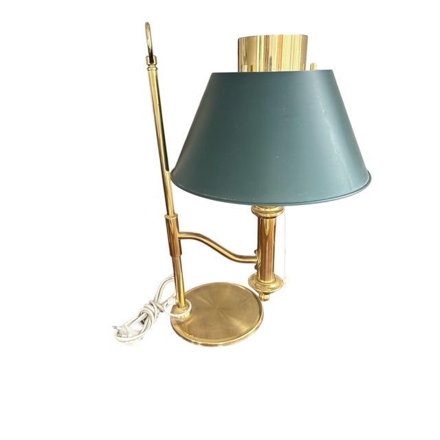 Vintage English Banker Desk Lamp in Brass For Sale - Image 3 of 4