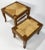 Brown Vintage Nesting Wood and Rush Footstool Pair For Sale - Image 8 of 10