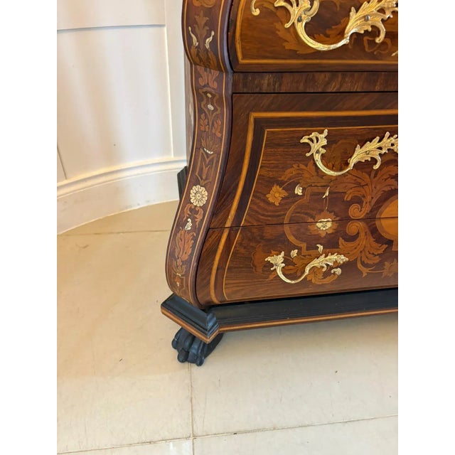 Antique Italian Marquetry Inlaid Burr Walnut Bureau Bookcase, 1920 For Sale - Image 3 of 18