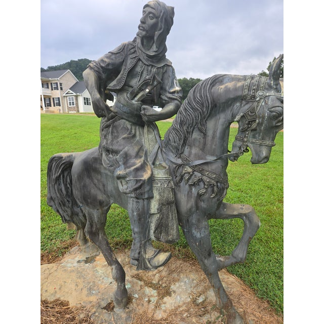 French Mid 20th Century Bronze Horse and Rider For Sale - Image 3 of 6