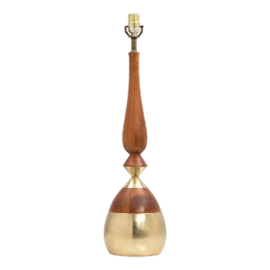 Tony Paul Brass Walnut Mid Century Table Lamp Westwood Studio Lighting