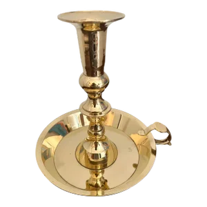 Mid 20th Century Vintage Brass Chamber-Stick Candle Holder