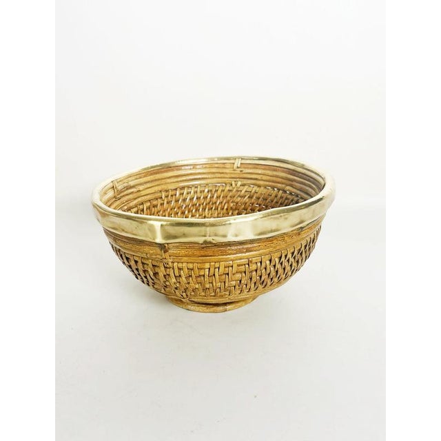 1960s Bamboo and Brass Bowl, Italy, 1960s For Sale - Image 5 of 17