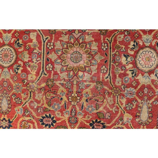 Antique Persian, 19th Century Sultanabad Rug in Rust, Blue, Gold, Yellow & Green 8'1 X 13' For Sale - Image 12 of 16