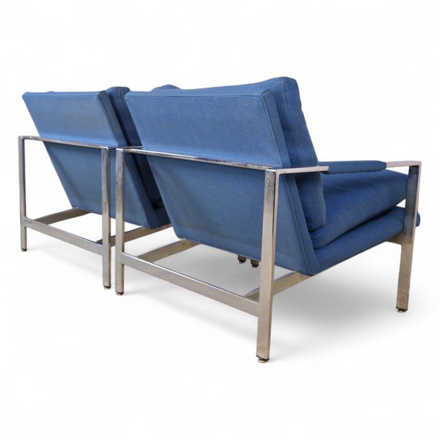 Milo Baughman for Thayer Coggin Vintage Mid Century Modern T Back Lounge Chairs C. 1960s For Sale - Image 11 of 17