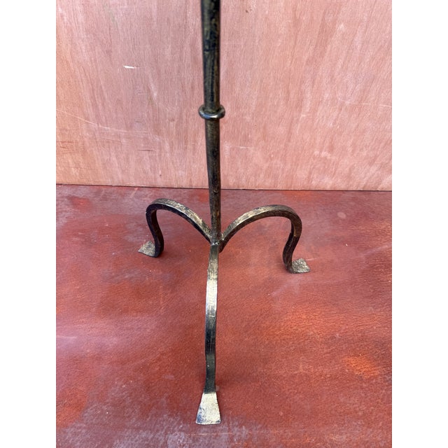 Spanish Hand-Forged Iron Drinks Table With Dark Gold Patina For Sale - Image 13 of 14