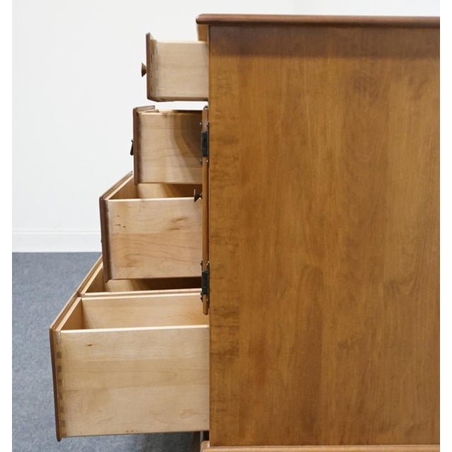 Brown Ethan Allen Heirloom Nutmeg Maple Colonial Early American 62" Triple Door Dresser 10-5013 For Sale - Image 8 of 14