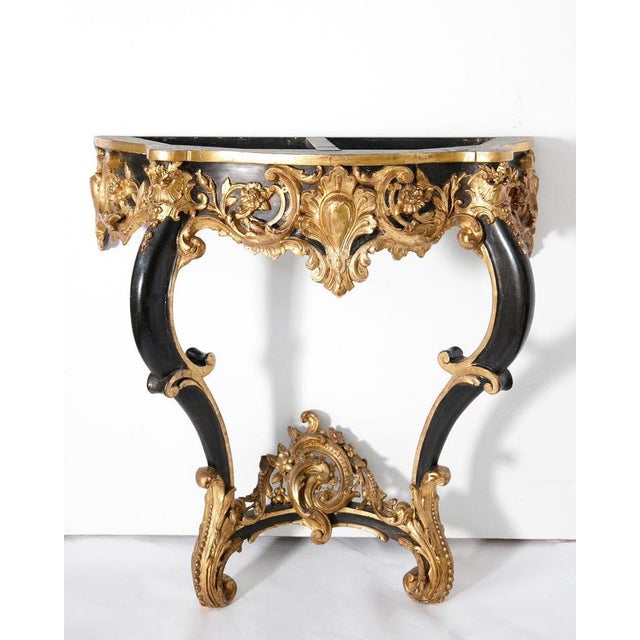19th Century Napoleon III Ebonized & Giltwood Console Table For Sale - Image 5 of 7