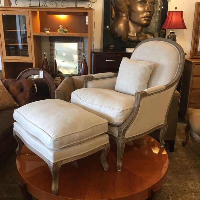 Restoration Hardware Lyon Chair & Ottoman Chairish