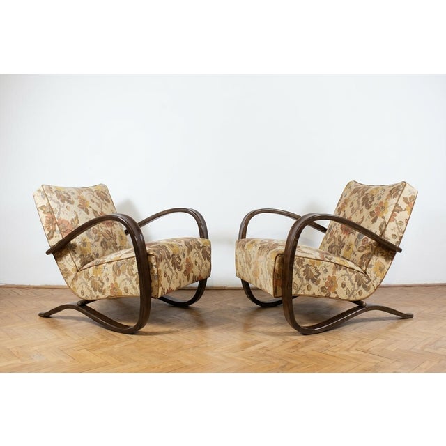 Mid-Century Bentwood Model H-269 Armchairs by Jindřich Halabala, Czech ...