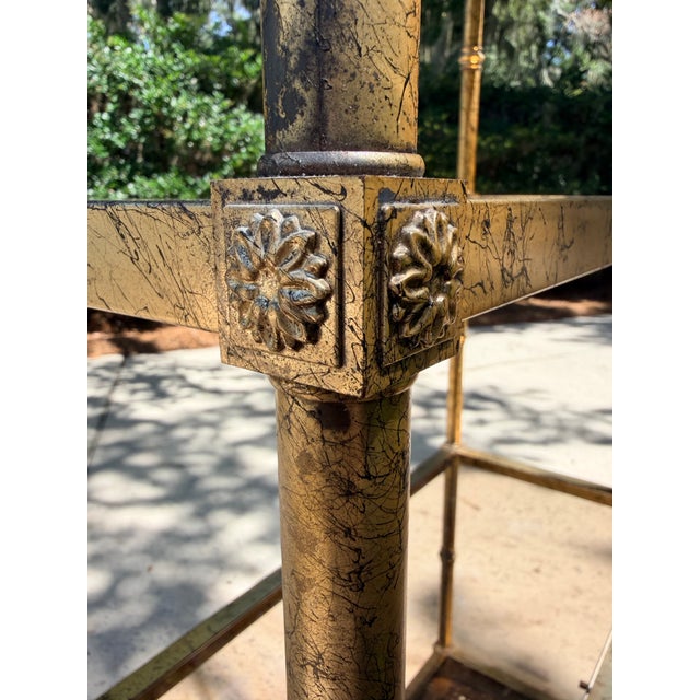 Vintage 1970s Italian Gold Gilt Hollywood Regency Faux-Bamboo Étagère For Sale - Image 14 of 18