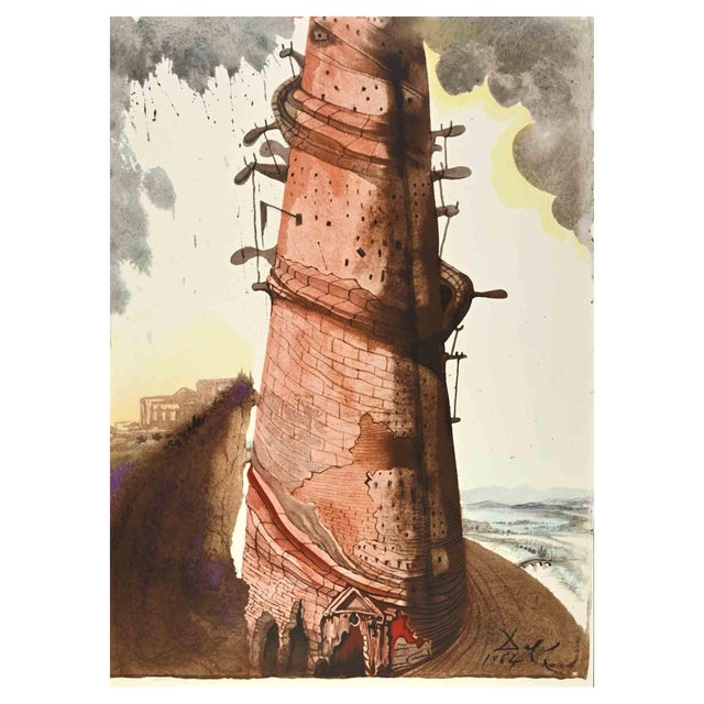 Salvador Dalí, Turris Babel, Lithograph, 1964 For Sale