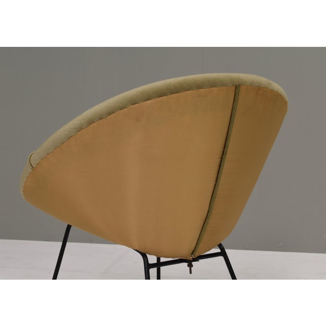 Velvet Circle Armchair, 1950s For Sale - Image 17 of 18