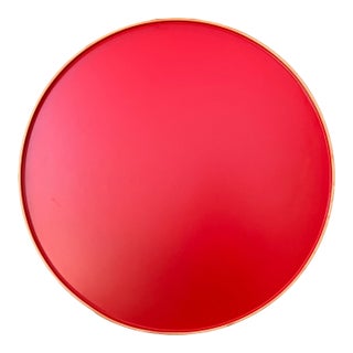 1980s Red Lacquer Round Tray Made in Japan For Sale
