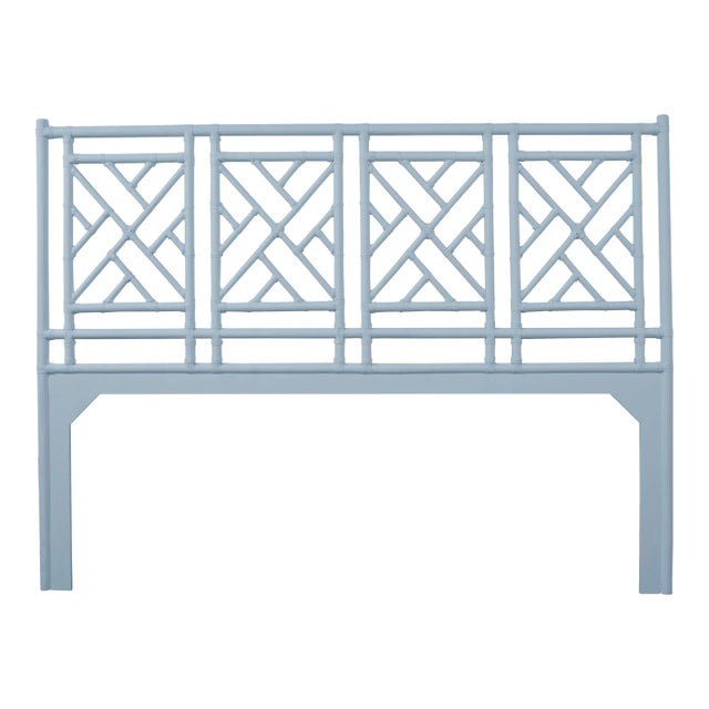 Chippendale Headboard King - Blue For Sale