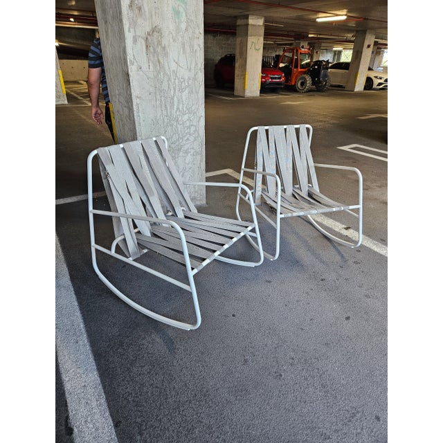 Modern Gandia Blasco Dozequinze White Rocking Chairs - a Pair For Sale - Image 3 of 9