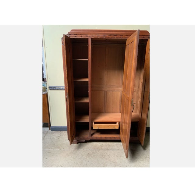 Antique Art Deco Wardrobe, 1930 For Sale - Image 6 of 12