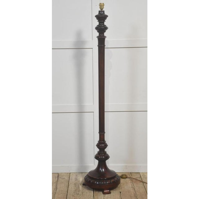 1920s Carved Mahogany Standard Lamp, 1920s For Sale - Image 5 of 6