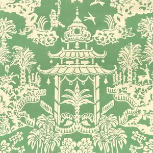 Vintage Boho Brunschwig & Fils Lhasa Hand Printed Double Roll Wallpaper