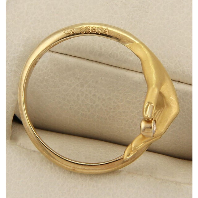 Mid 20th Century Mid 20th Century Carrera y Carrera Diamond 18k Yellow Gold Detailed Hand Ring - Size 5.5 For Sale - Image 5 of 7