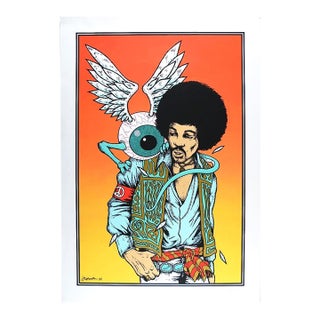 2009 Jimi Hendrix Limited Edition Jermaine Rogers Signed & Numbered Screenprint For Sale