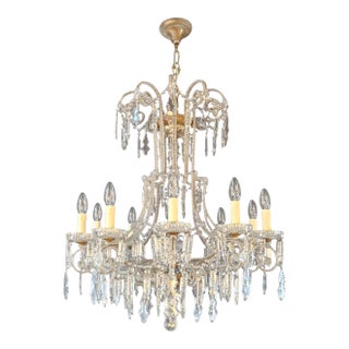Antique French Crystal Chandelier Directoire Style Louis XVI Influence - Restored For Sale
