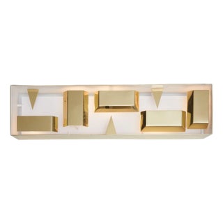 Quadro Di Luce Brass Wall lamp by Giò Ponti Pollice Illuminazione For Sale