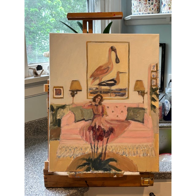 Impressionist “Bird Watcher”an Original Painting by Michelle Heimann . For Sale - Image 3 of 3