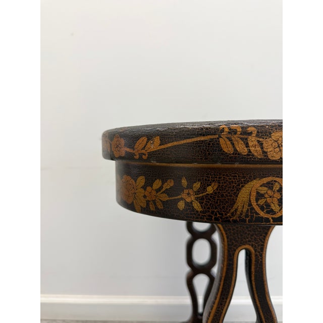 Vintage Chinoiserie Japanned Accent Table With Drawer For Sale - Image 12 of 18