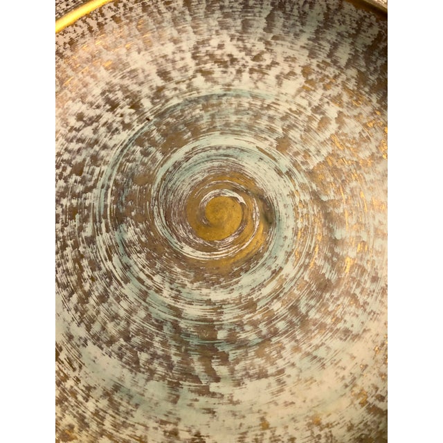 1960s Stangl Gold and Turquoise Decorative Bowl For Sale - Image 10 of 11
