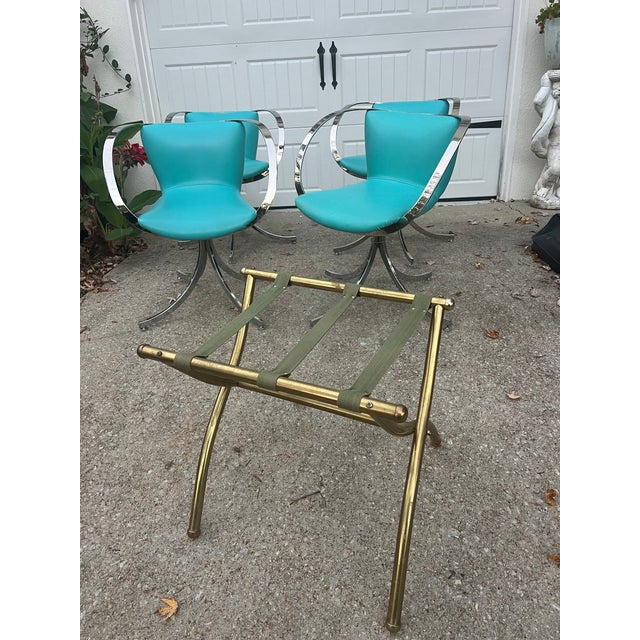 Up for consideration is a beautiful vintage rare brass luggage rack. This would look lovely in your home and it is a great...