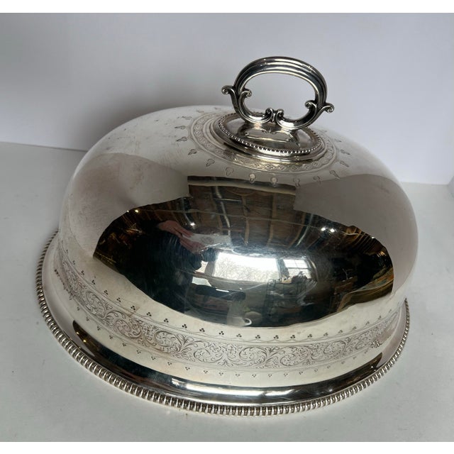Antique Silver plate dome with hallmarks. the handle can be removed. The dome is in beautiful condition for its age with...