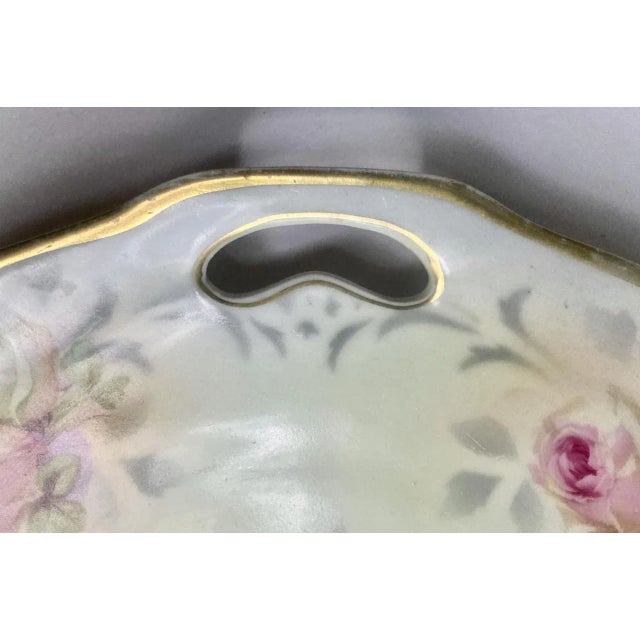 Cream Circa 1910's Erdmann Schlegelmilch "Rose" Handled Serving Plate For Sale - Image 8 of 14