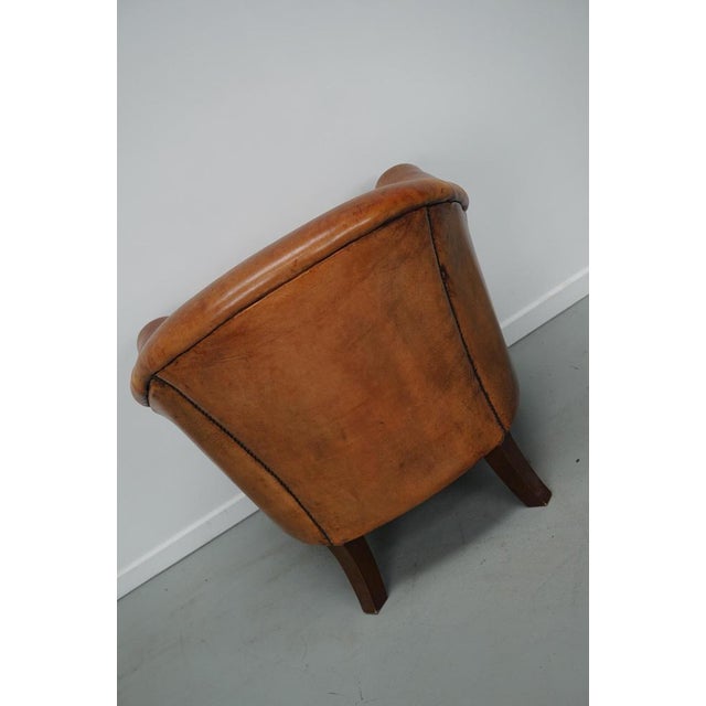 Vintage Dutch Cognac Colored Leather Club Chair For Sale - Image 12 of 16