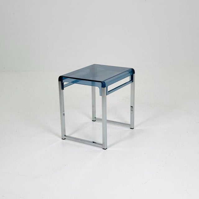 Space Age Blue Side Table by Marc Berthier for Prisunic, 1970s For Sale - Image 10 of 11