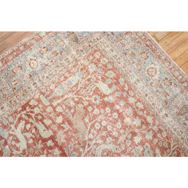 Textile Antique Zabihi Collection Persian Tabriz Animal Scene Room Carpet For Sale - Image 7 of 12