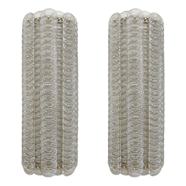 Mid-Century Modern Italian Murano Glass Sconces, 2000s, Set of 2 For Sale