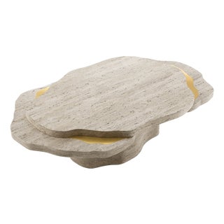 Arizona Coffee Table in Travertine Stone by InsidherLand For Sale