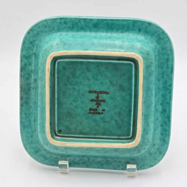 Mid-Century Modern Vintage Wilhelm Kåge Gustavsberg "Argenta" Footed Dish With Silver Heraldic Lion For Sale - Image 3 of 10