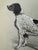 Original graphite pencil drawing by American artist and illustrator Theodore E. Schrock (1879–1952), depicting a standing...