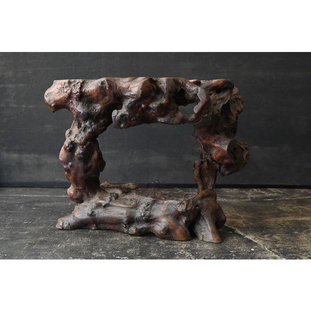 Antique Japanese Burl Wood Display Stand / Meiji-Showa / Organic One-of-a-Kind For Sale - Image 10 of 18
