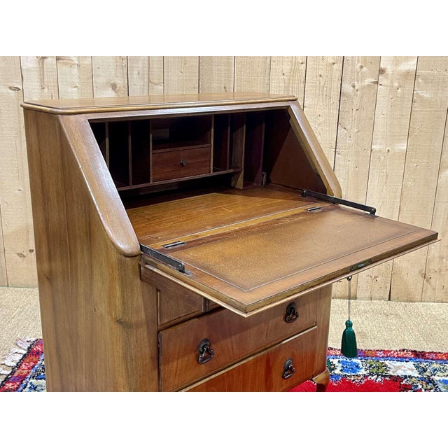Brown English Walnut Secretary, 1960s For Sale - Image 8 of 14
