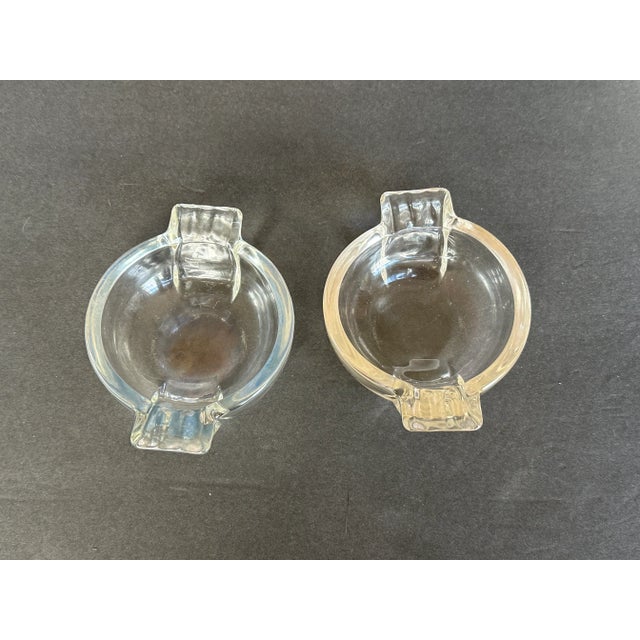 Art Deco Glass Ashtrays Set of 2 For Sale - Image 4 of 11