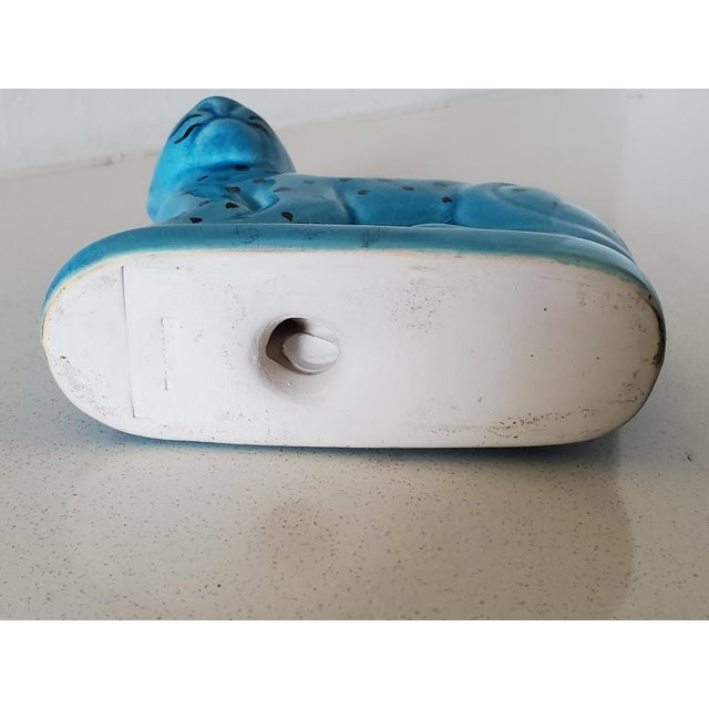 Petite Turquiose Cat Figurine, Vintage For Sale In Miami - Image 6 of 8