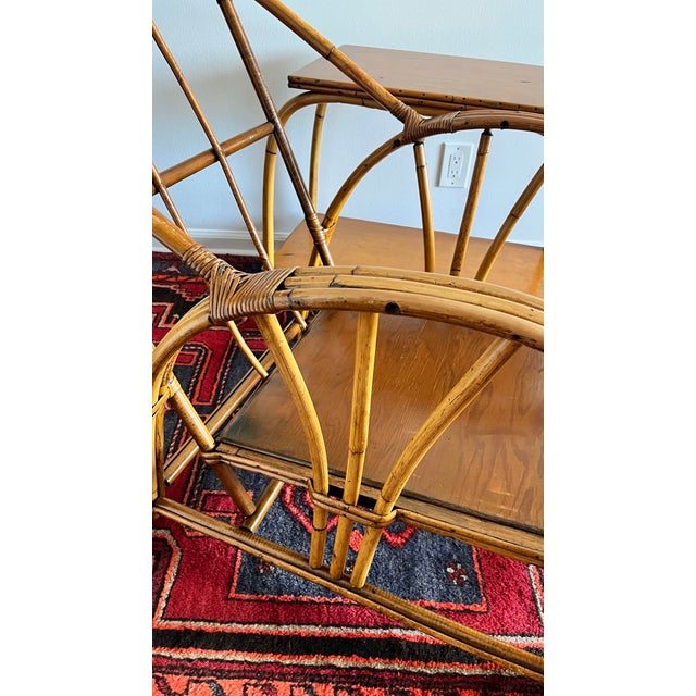 Bielecky Brothers 1950s -Century Bamboo & Rattan Lounge Chair For Sale - Image 4 of 10