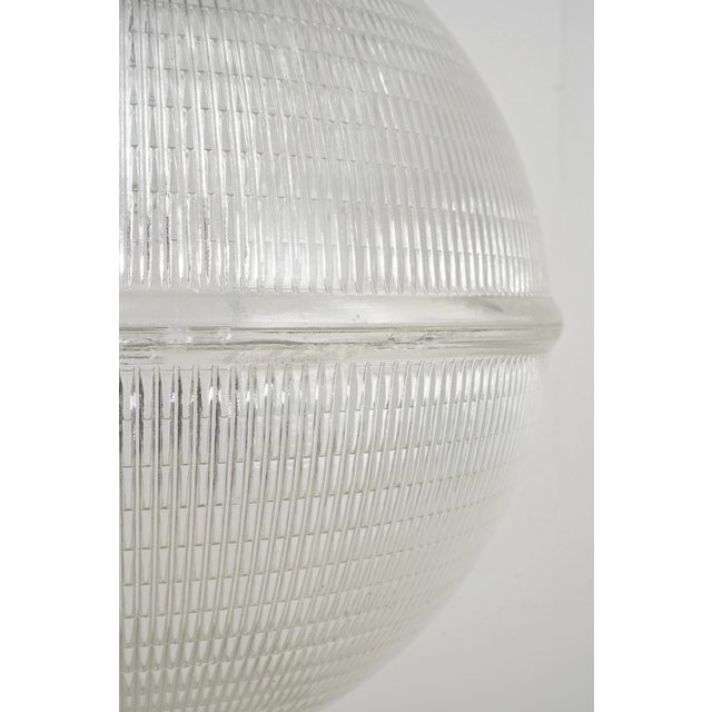 Mid 20th Century Restored 20 In. Holophane Glass Paris Street Light Pendant Fixture For Sale - Image 4 of 14