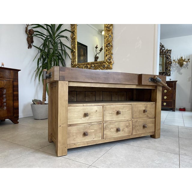 Narrow Workbench with Drawers For Sale - Image 3 of 18